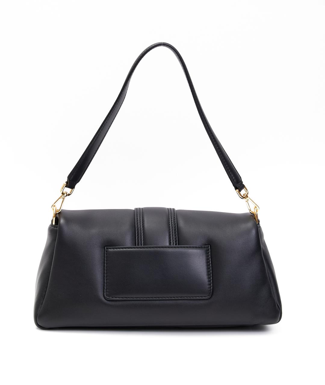 JACQUEMUS Черная кожаная сумка через плечо, фото 4