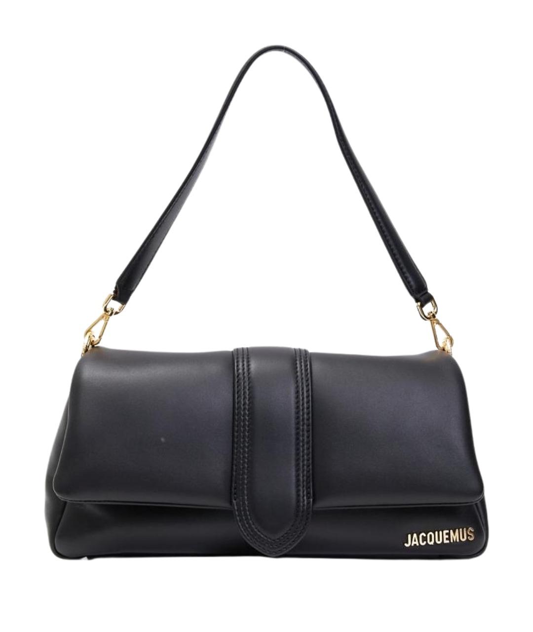 JACQUEMUS Черная кожаная сумка через плечо, фото 1