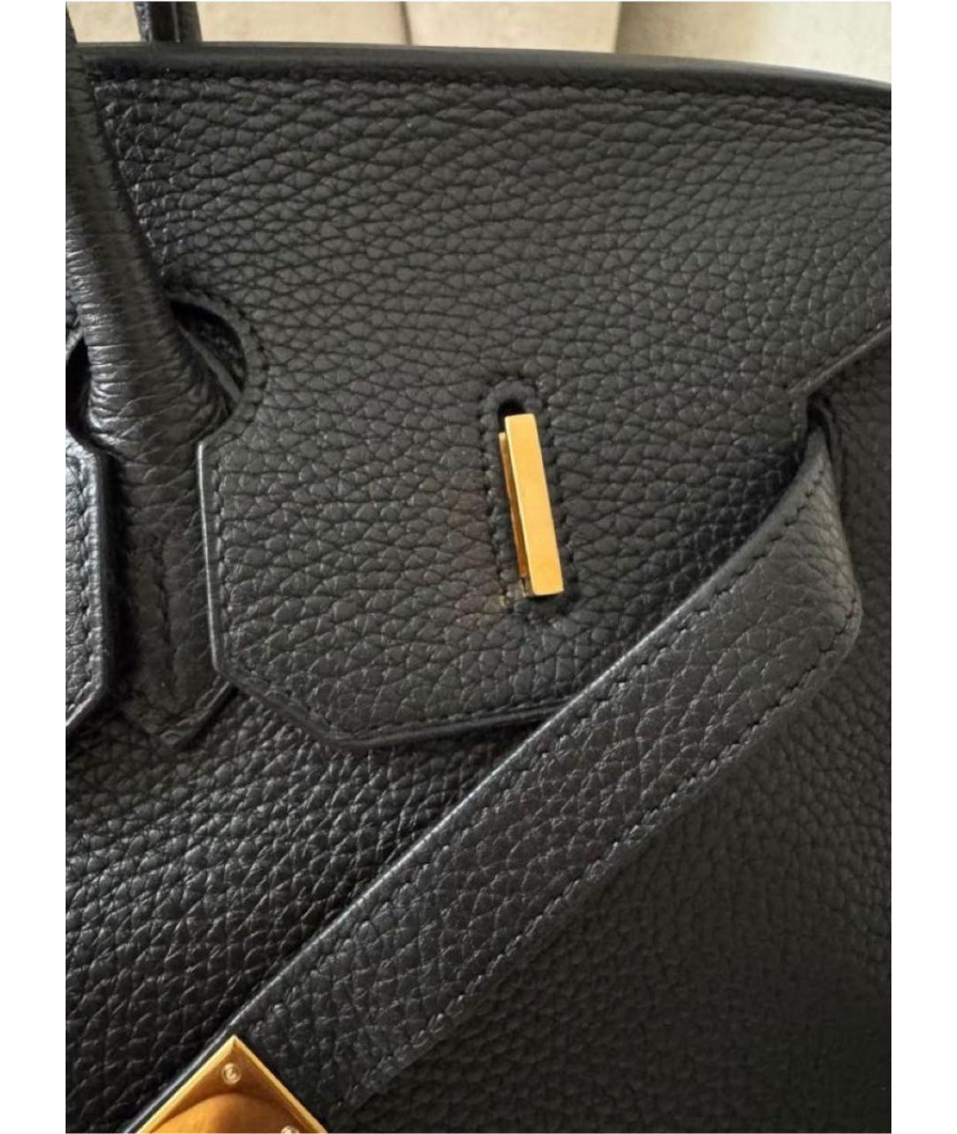 HERMES Черная кожаная сумка с короткими ручками, фото 6