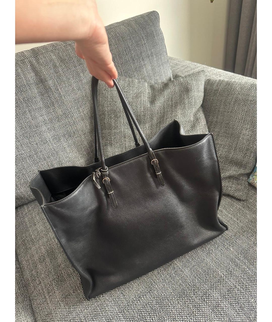 BALENCIAGA Черная кожаная сумка с короткими ручками, фото 2