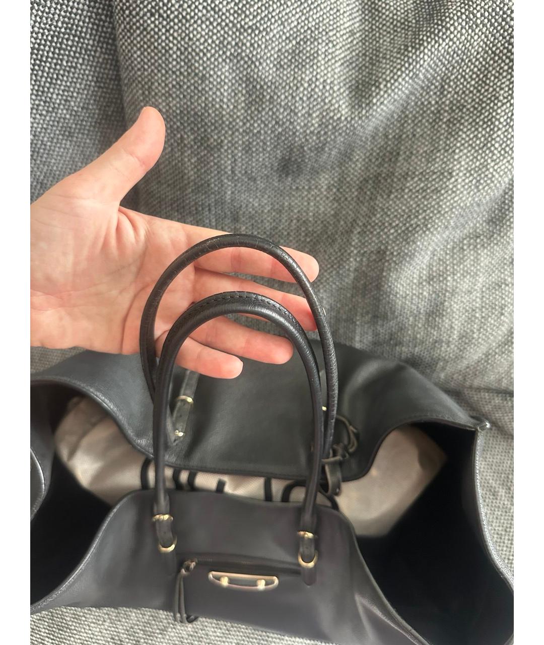 BALENCIAGA Черная кожаная сумка с короткими ручками, фото 5