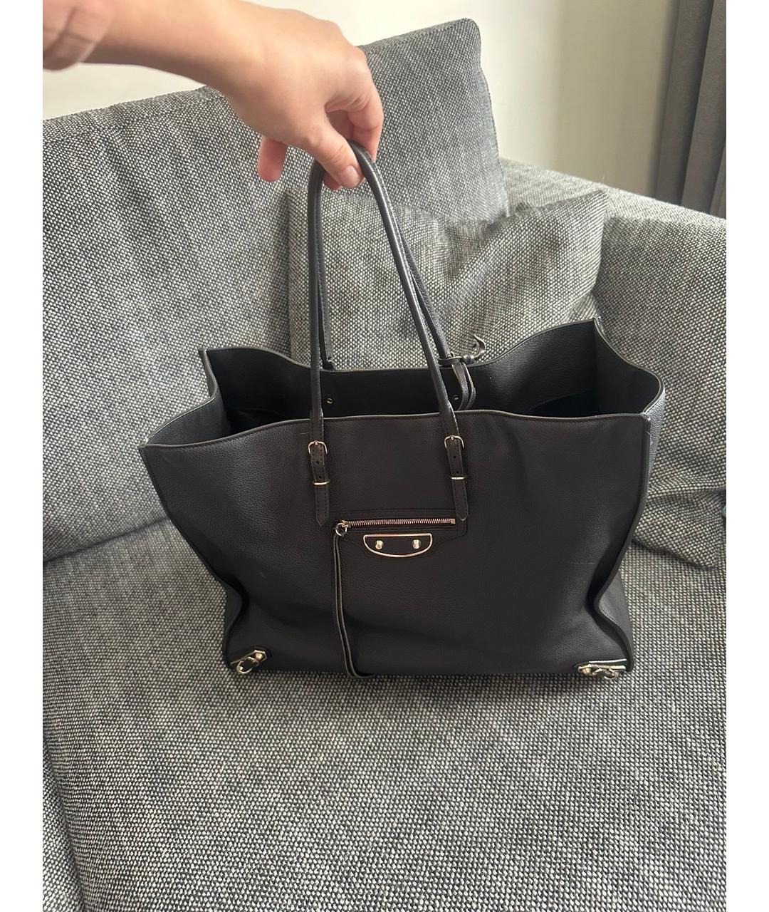 BALENCIAGA Черная кожаная сумка с короткими ручками, фото 10