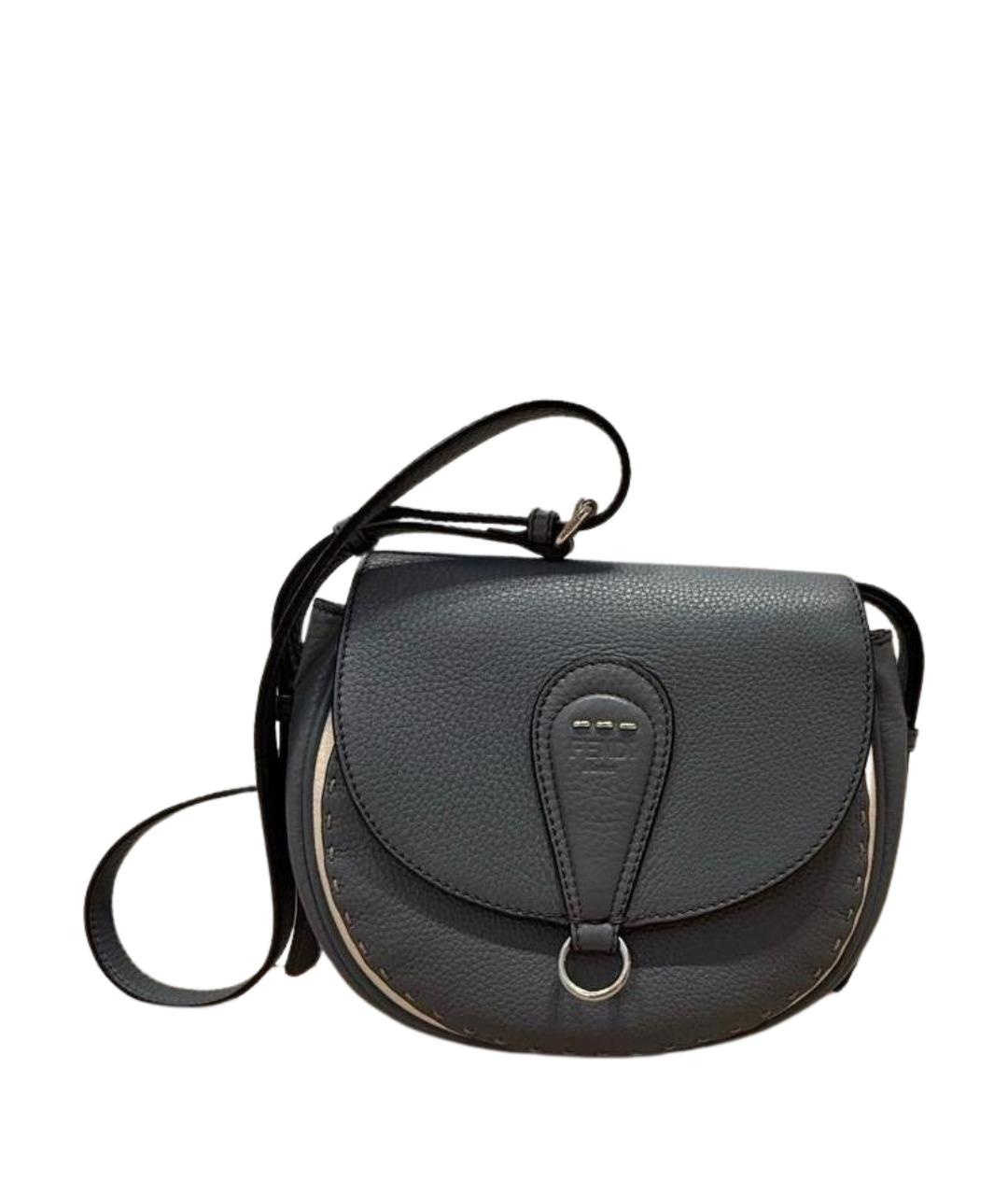 FENDI Голубая кожаная сумка через плечо, фото 1