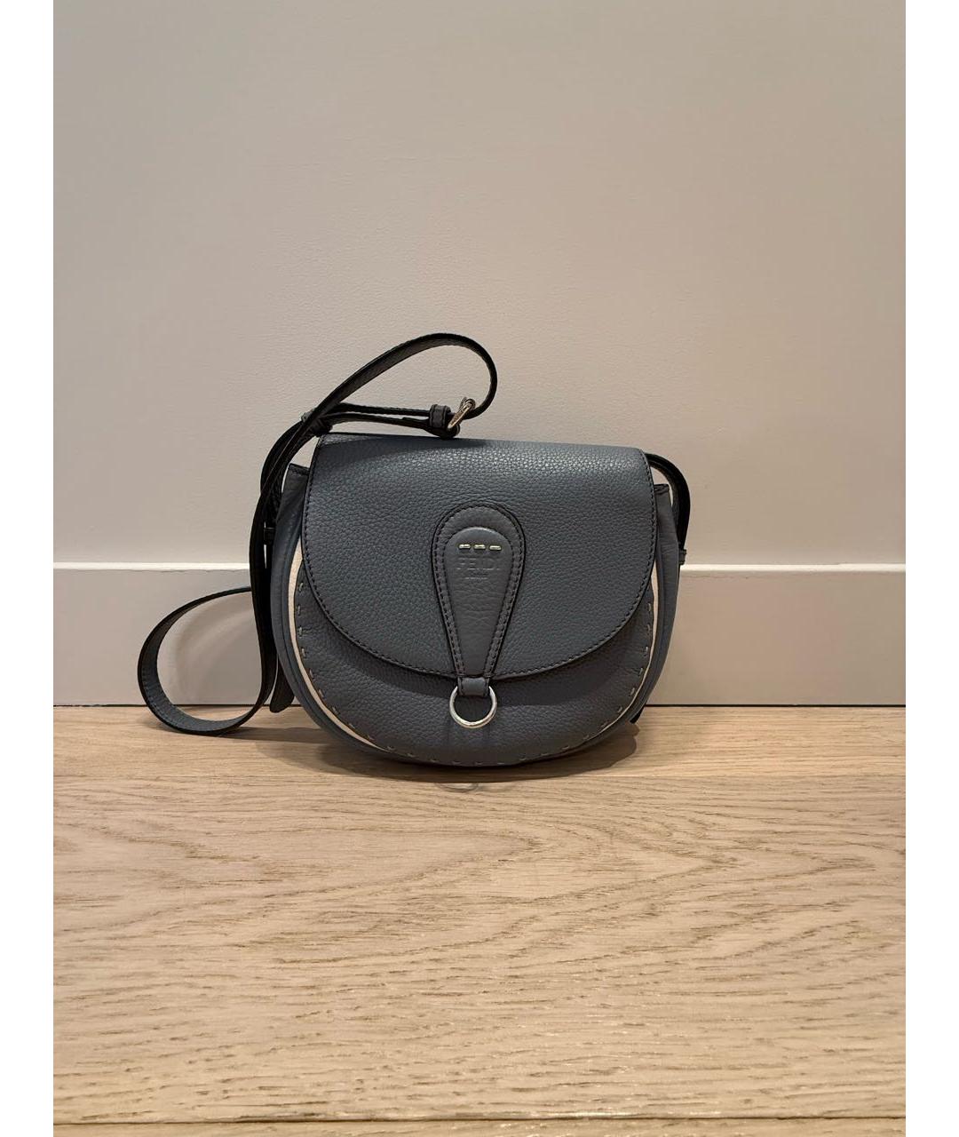 FENDI Голубая кожаная сумка через плечо, фото 8