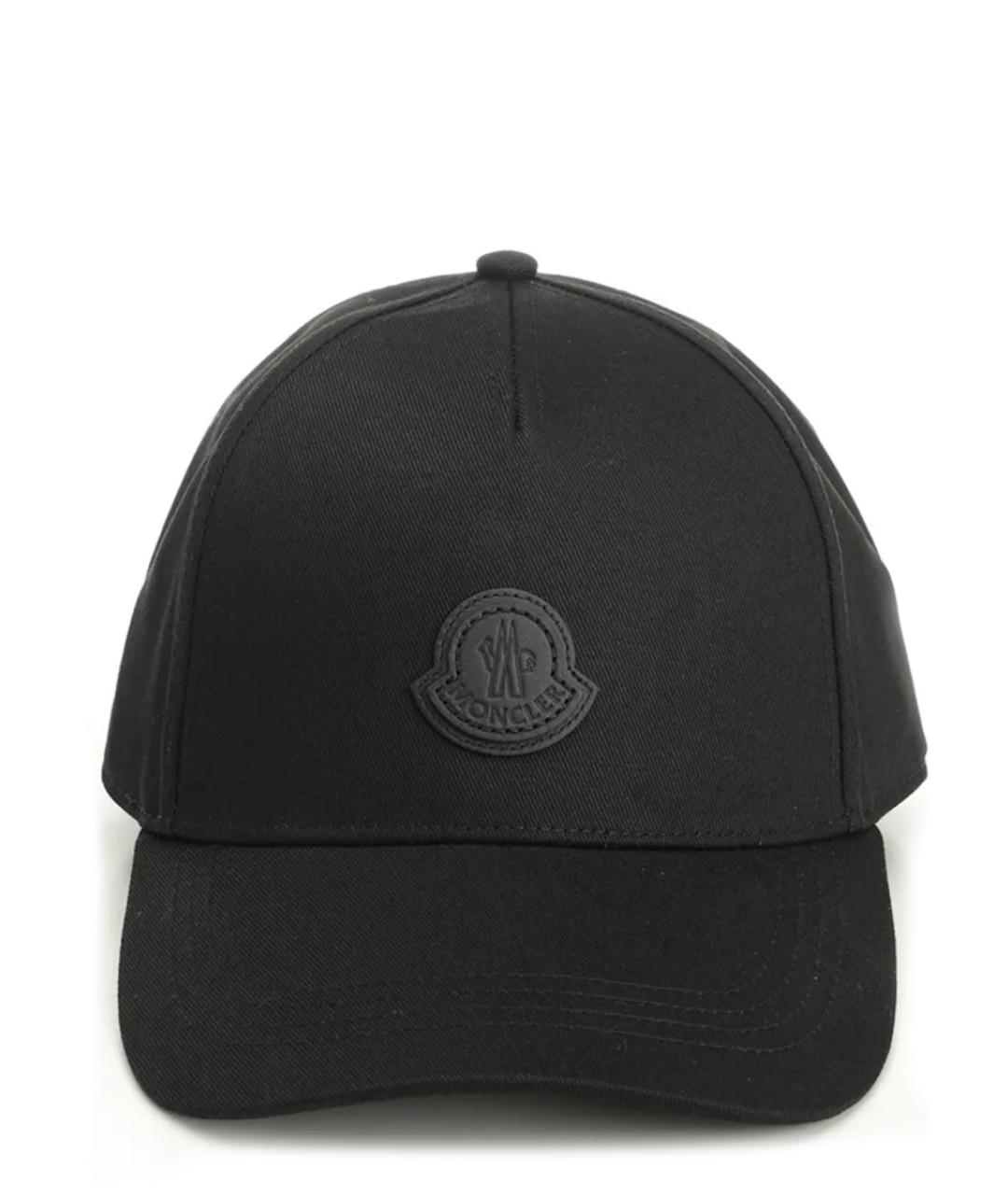 MONCLER Черная кожаная кепка/бейсболка, фото 1