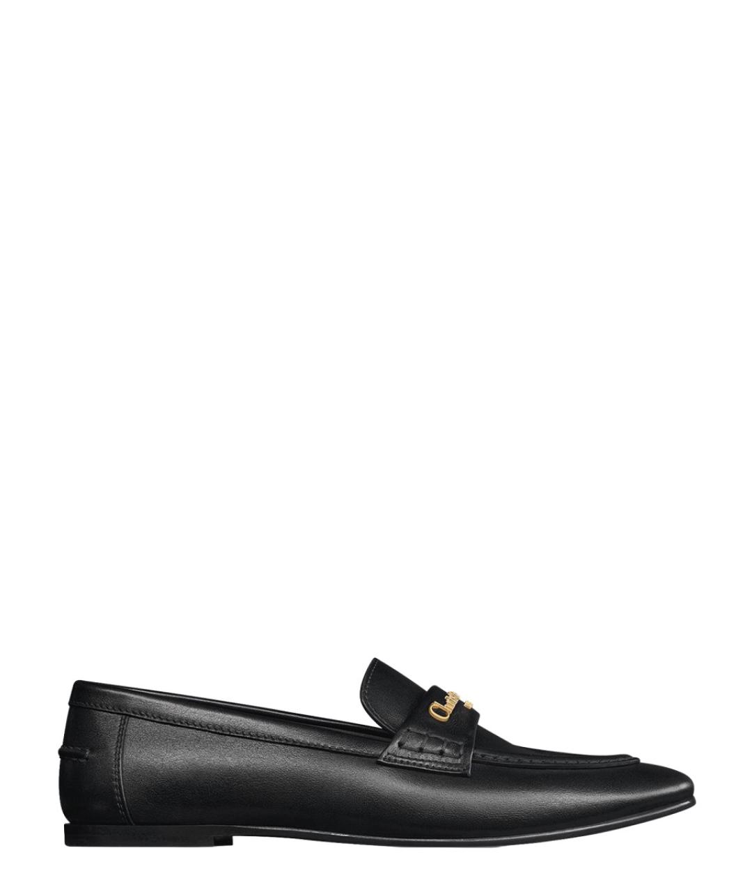 CHRISTIAN DIOR Черные кожаные лоферы, фото 1