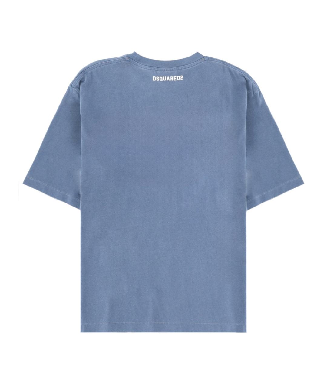 DSQUARED2 Синяя хлопковая футболка, фото 2
