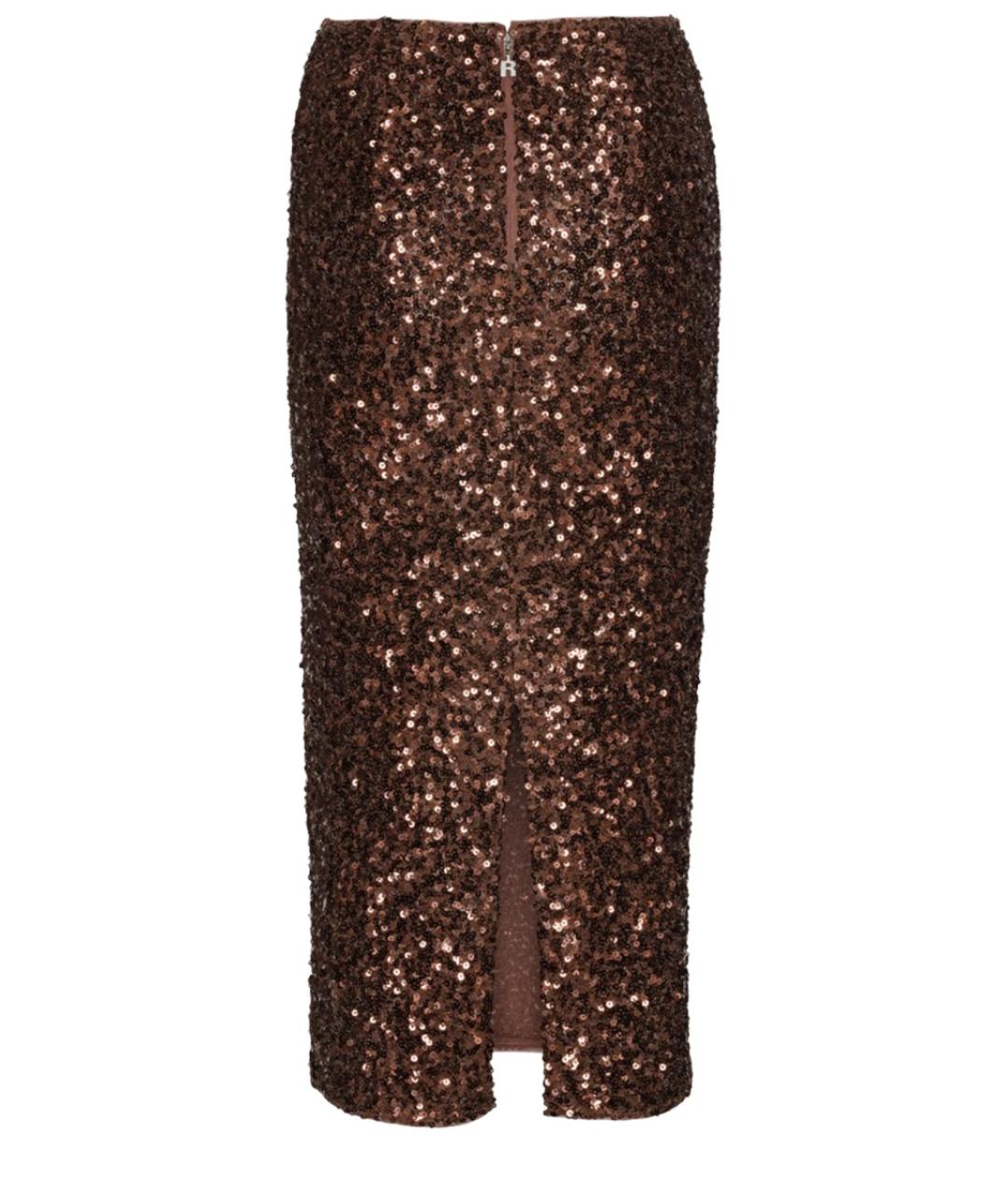 ROTATE Коричневая полиэстеровая юбка миди, фото 2