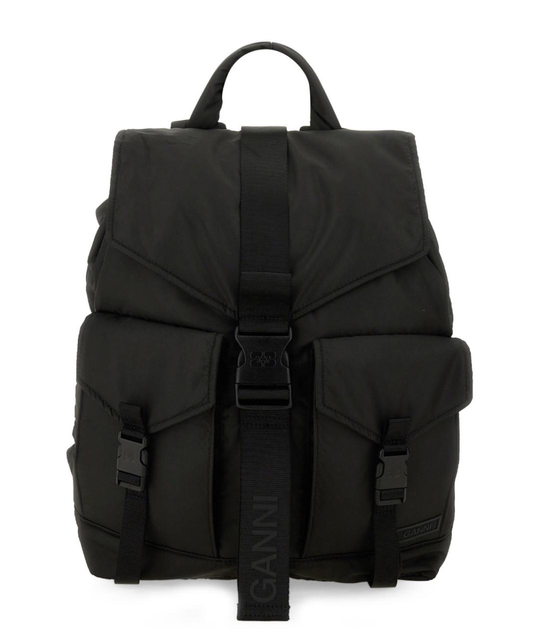 GANNI Черный синтетический рюкзак, фото 1