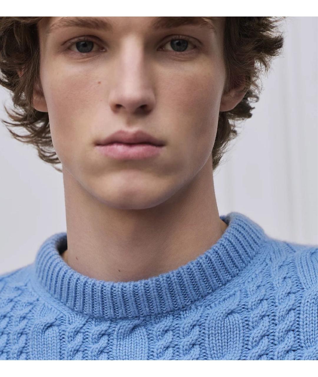 CHRISTIAN DIOR Голубой кашемировый джемпер / свитер, фото 2
