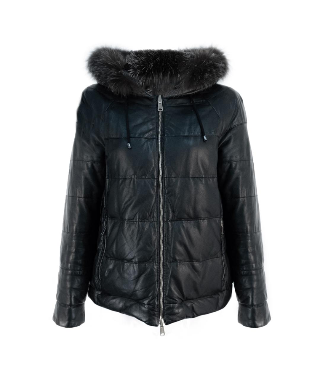 BRUNELLO CUCINELLI Черная кожаная куртка, фото 1