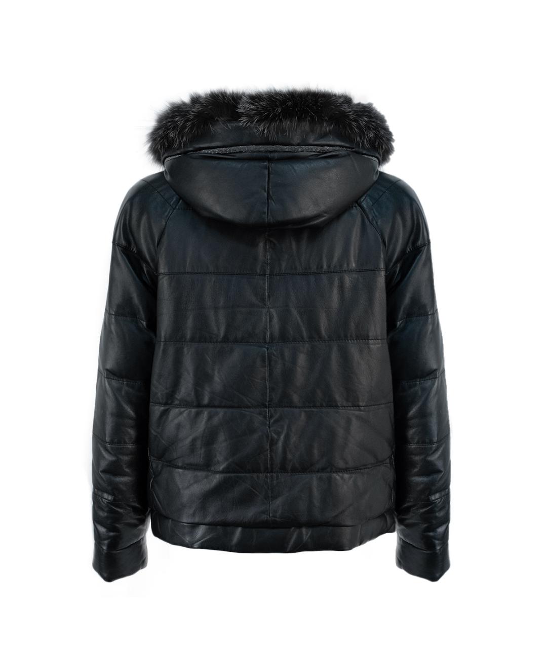 BRUNELLO CUCINELLI Черная кожаная куртка, фото 2