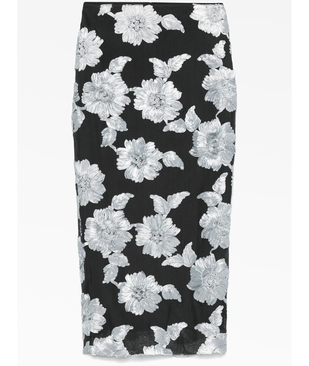 ROTATE Черная полиэстеровая юбка миди, фото 6