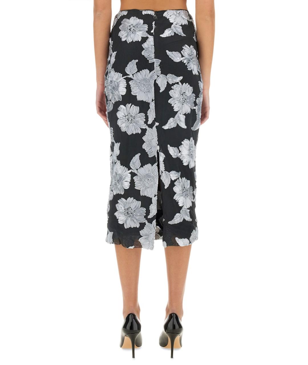 ROTATE Черная полиэстеровая юбка миди, фото 3