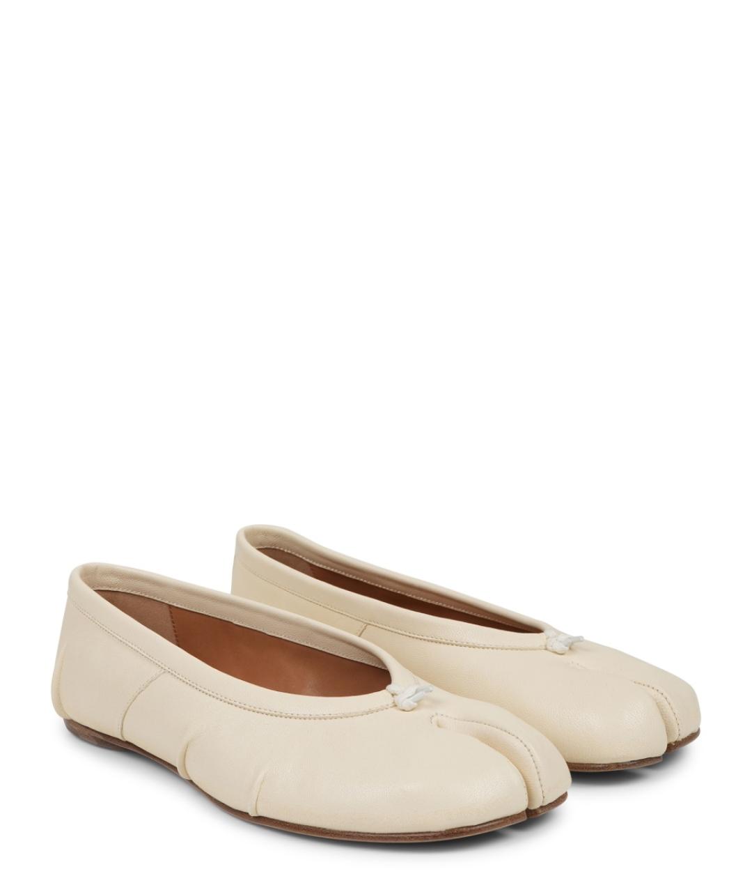 MAISON MARGIELA Белые кожаные балетки, фото 2