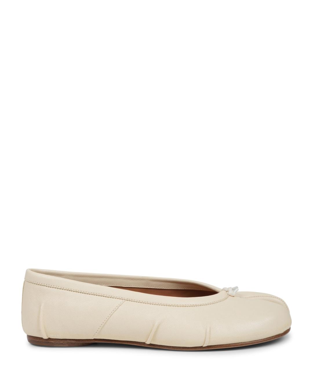 MAISON MARGIELA Белые кожаные балетки, фото 1