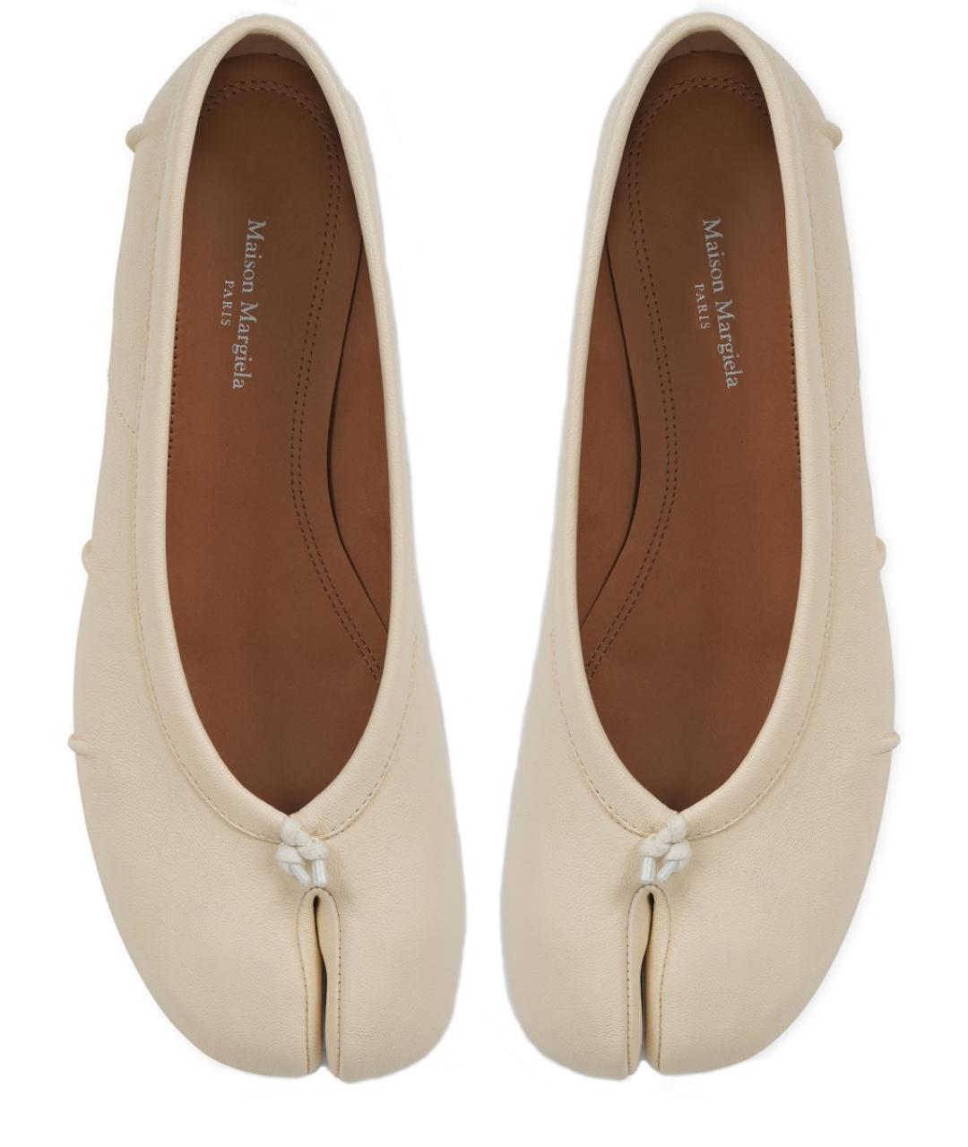 MAISON MARGIELA Белые кожаные балетки, фото 5