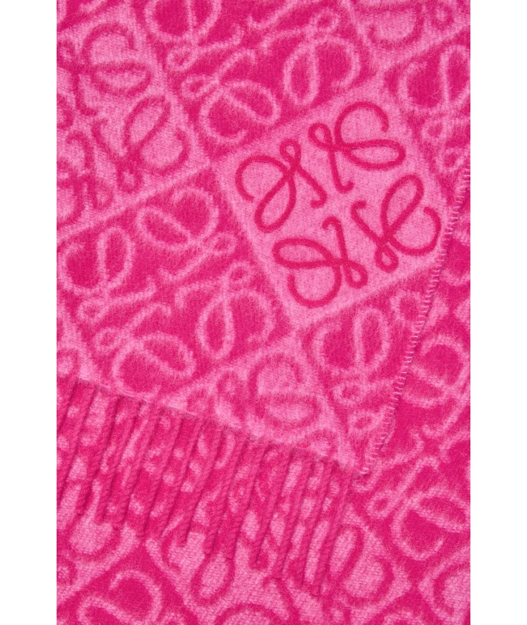 LOEWE Розовый шерстяной шарф, фото 3