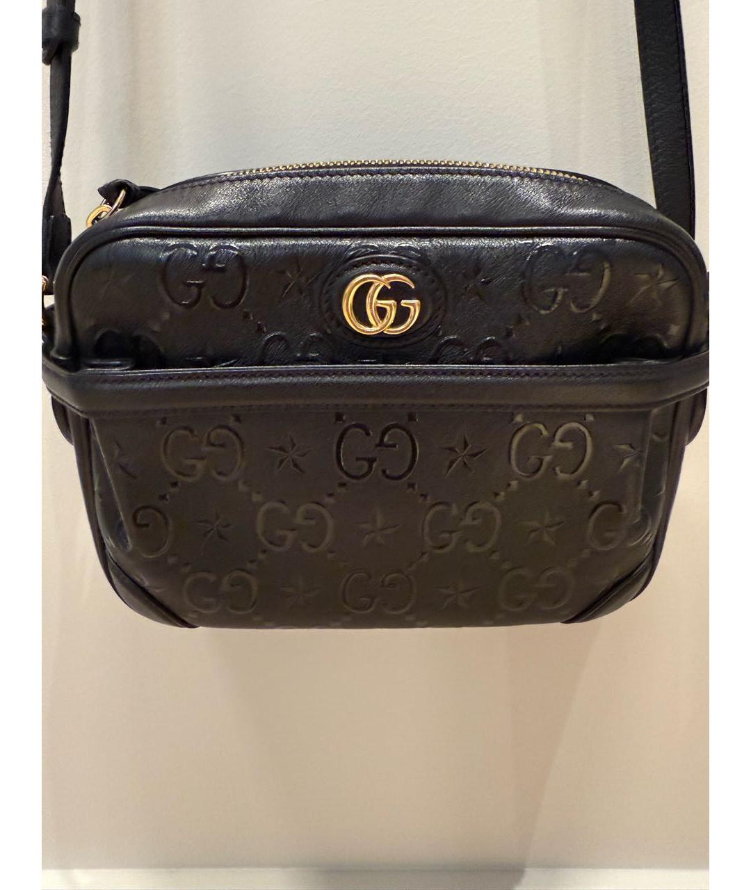 GUCCI Черная кожаная сумка через плечо, фото 7