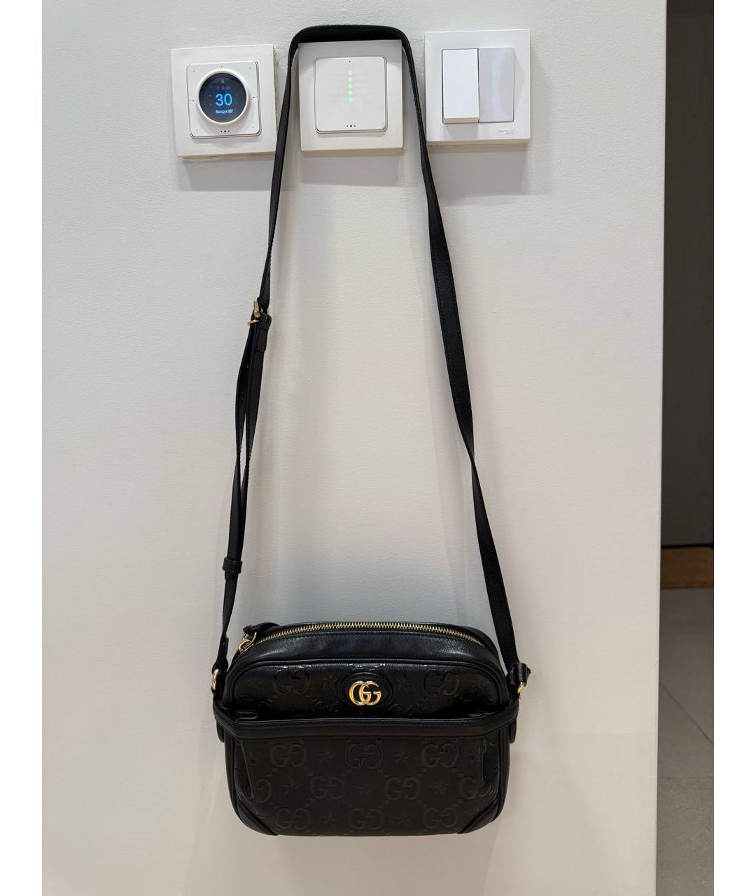 GUCCI Черная кожаная сумка через плечо, фото 3