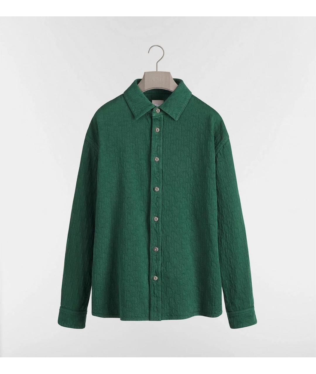 CHRISTIAN DIOR Зеленая хлопковая кэжуал рубашка, фото 5
