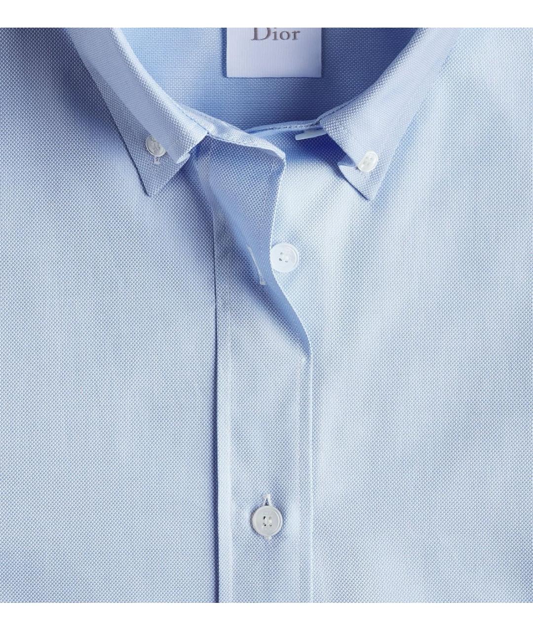 CHRISTIAN DIOR Голубая хлопковая классическая рубашка, фото 2