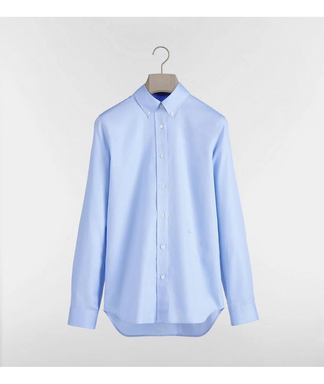 CHRISTIAN DIOR Голубая хлопковая классическая рубашка, фото 3