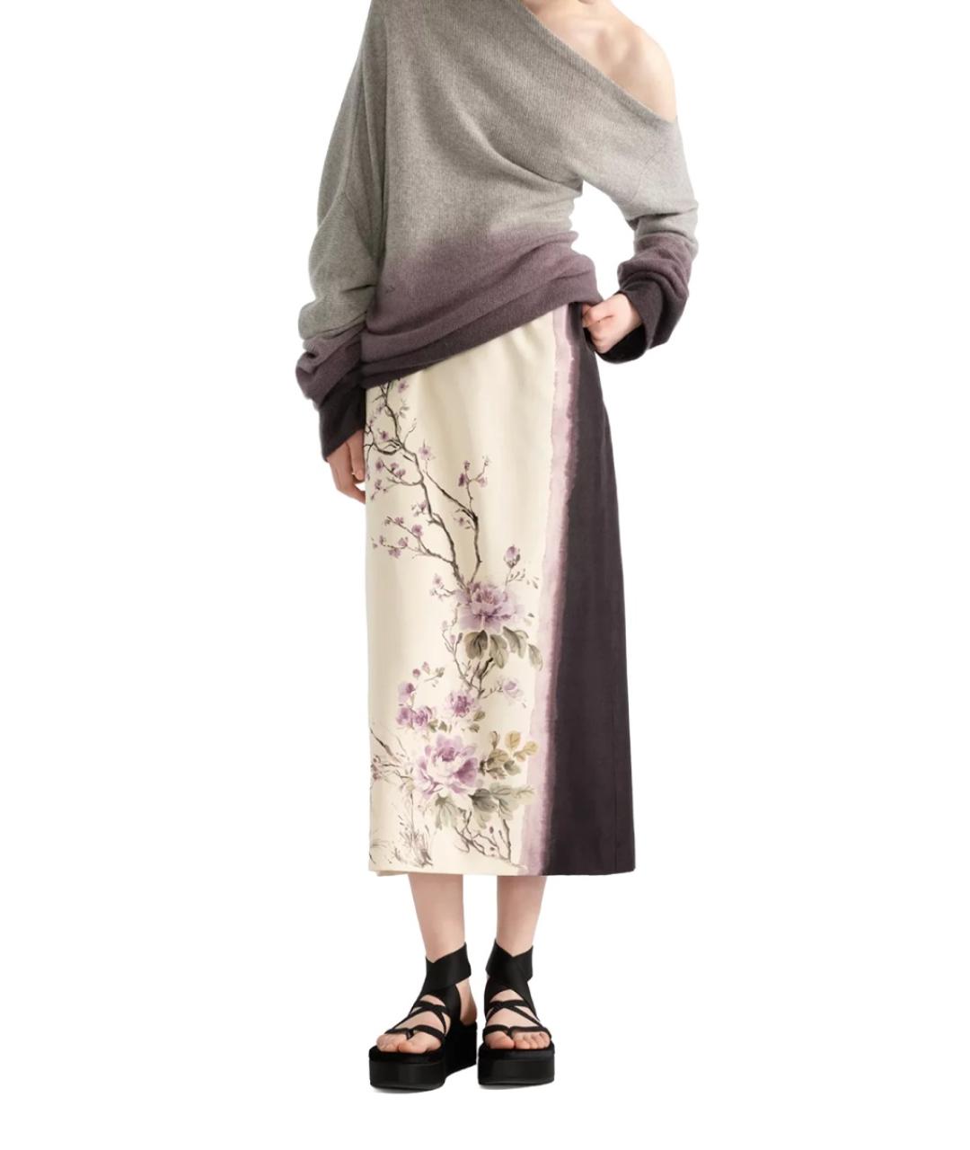 CHRISTIAN DIOR Мульти шелковая юбка миди, фото 2