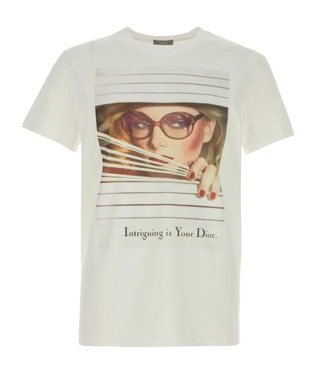 CHRISTIAN DIOR Белая хлопковая футболка, фото 1