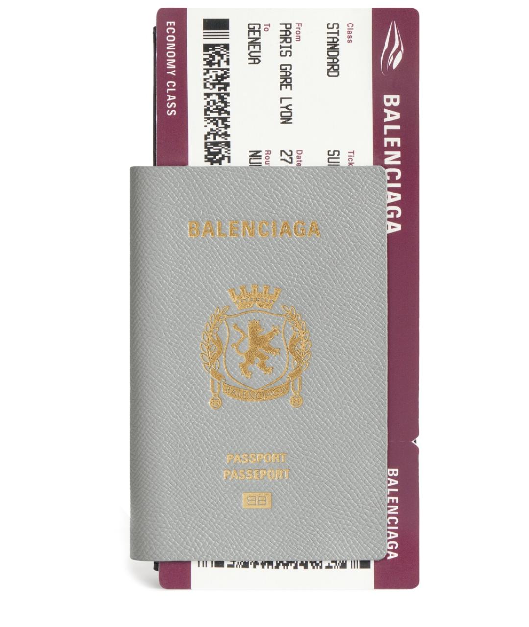 BALENCIAGA Серый полиуретановый кошелек, фото 1