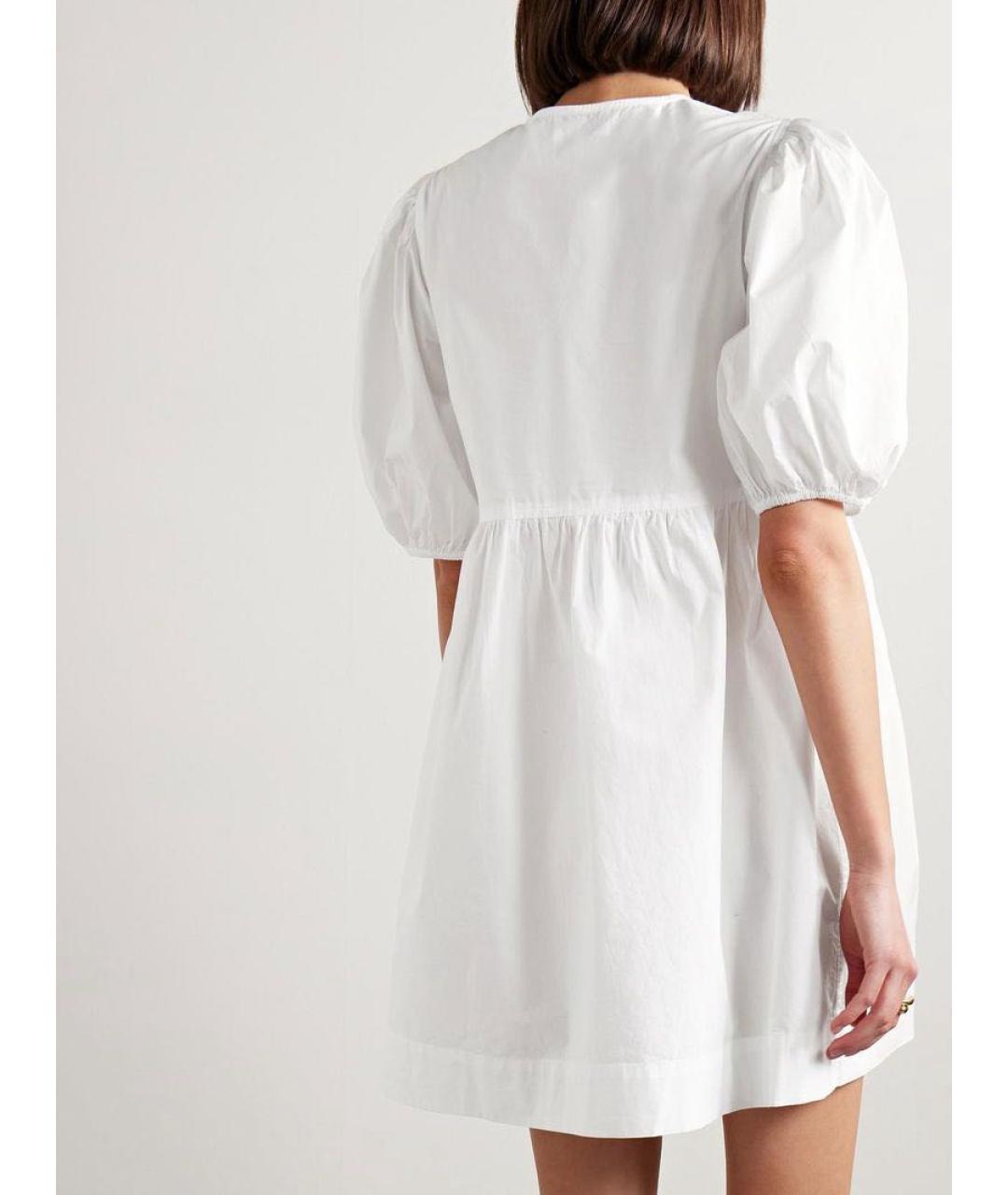 GANNI Белое хлопковое повседневное платье, фото 3