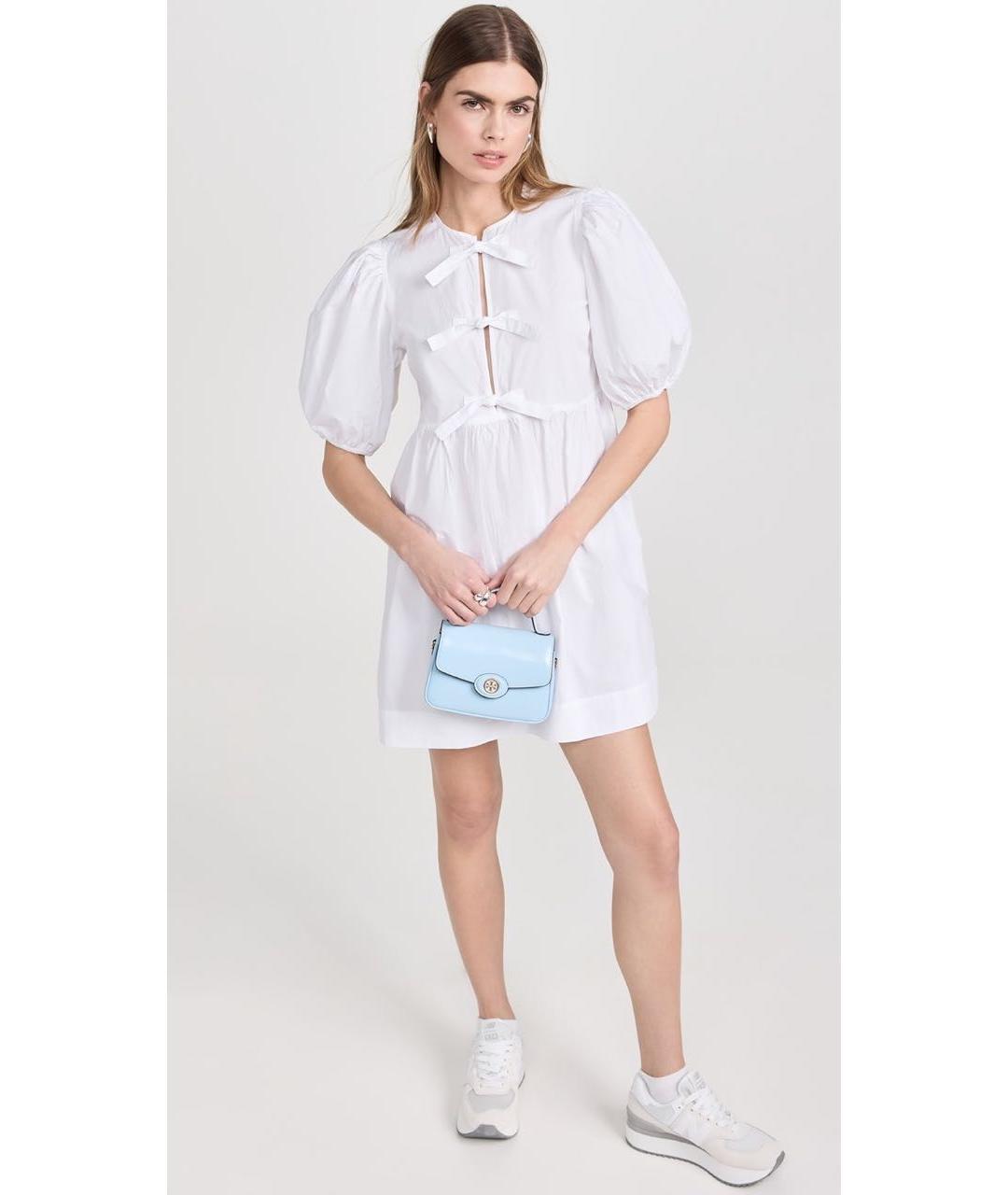 GANNI Белое хлопковое повседневное платье, фото 7