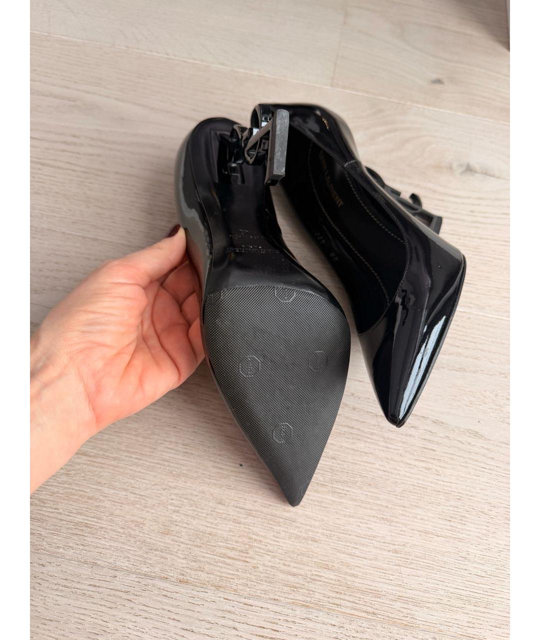 SAINT LAURENT Черные туфли из лакированной кожи, фото 5