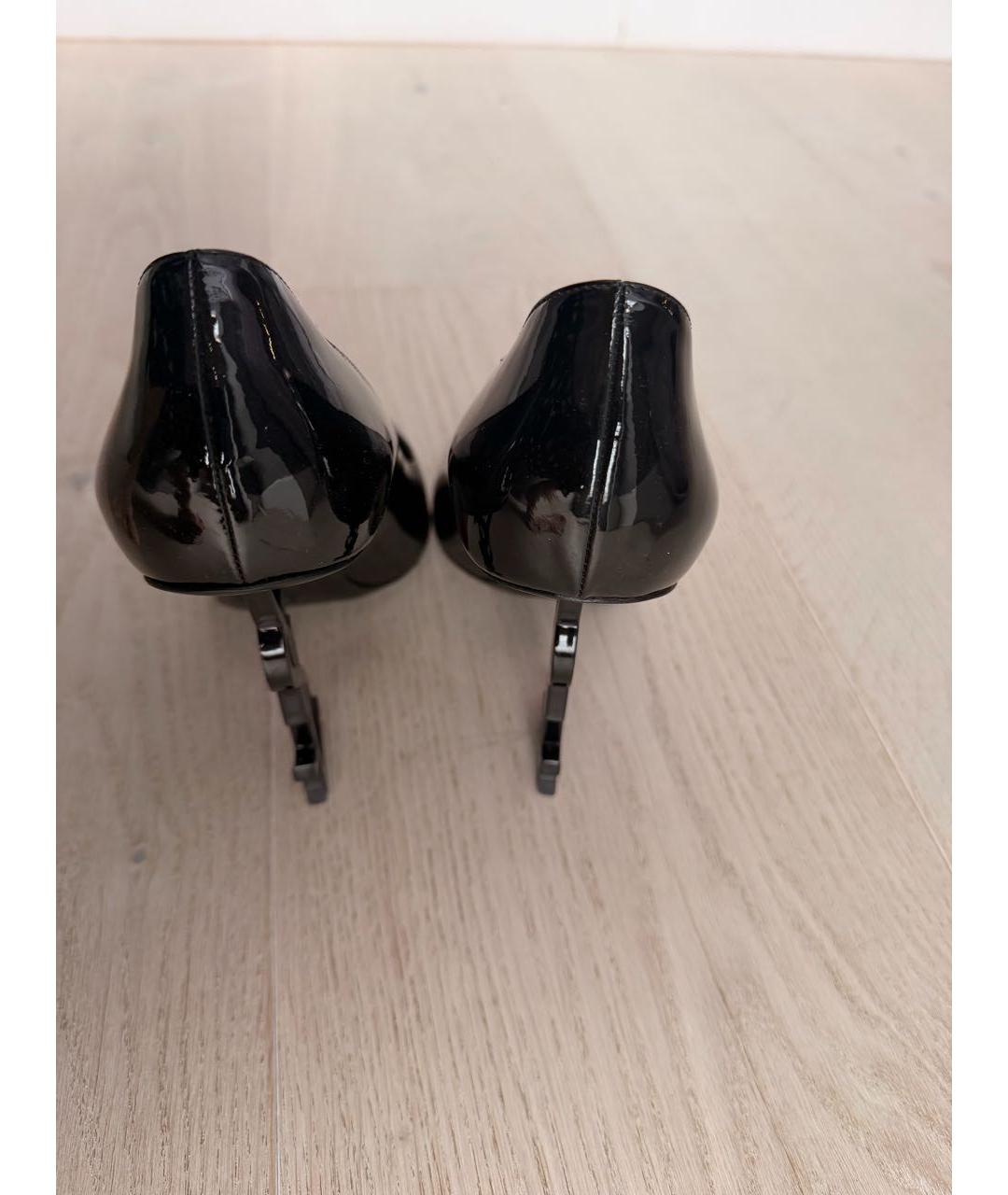 SAINT LAURENT Черные туфли из лакированной кожи, фото 4