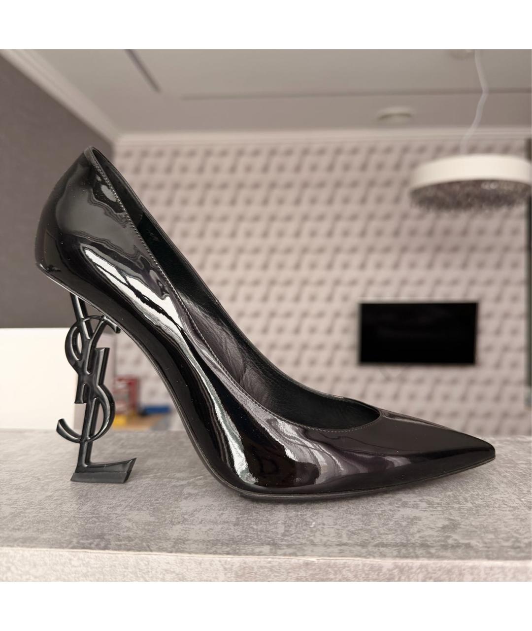 SAINT LAURENT Черные туфли из лакированной кожи, фото 7