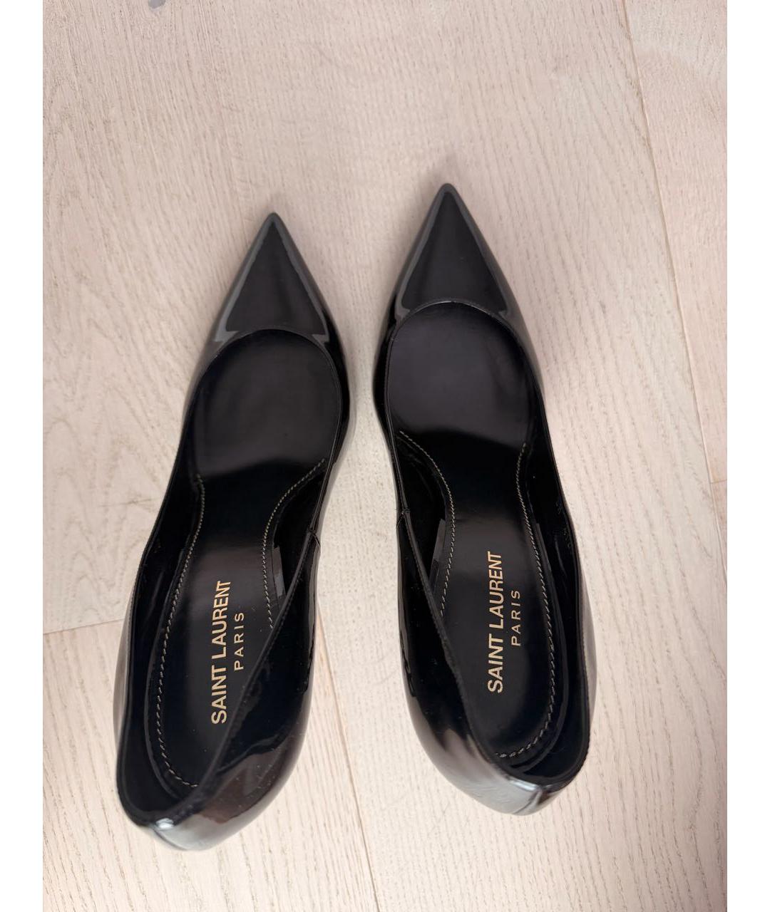 SAINT LAURENT Черные туфли из лакированной кожи, фото 3