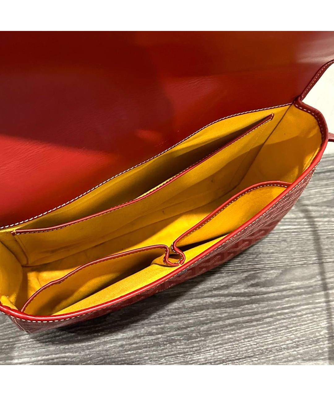 GOYARD Красная кожаная сумка на плечо, фото 4