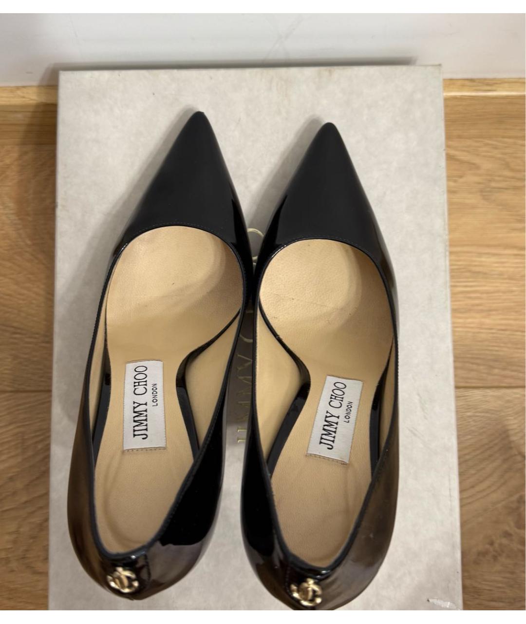 JIMMY CHOO Черные туфли из лакированной кожи, фото 4