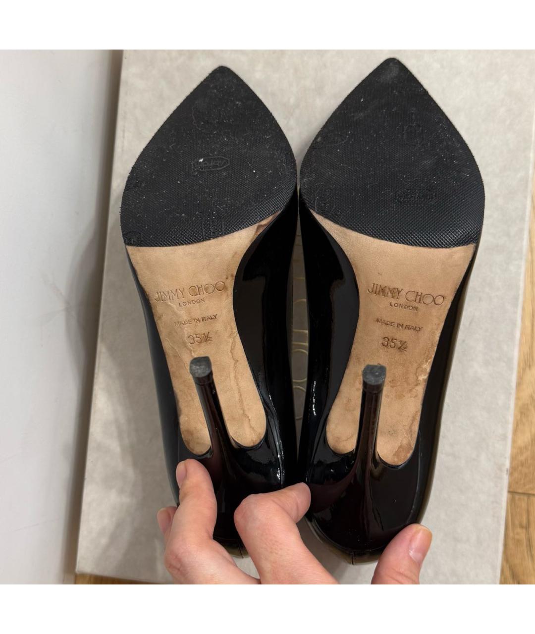 JIMMY CHOO Черные туфли из лакированной кожи, фото 6