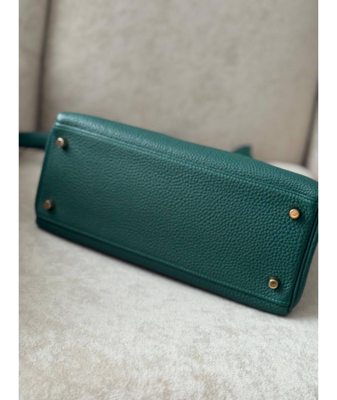 HERMES Зеленая кожаная сумка через плечо, фото 5