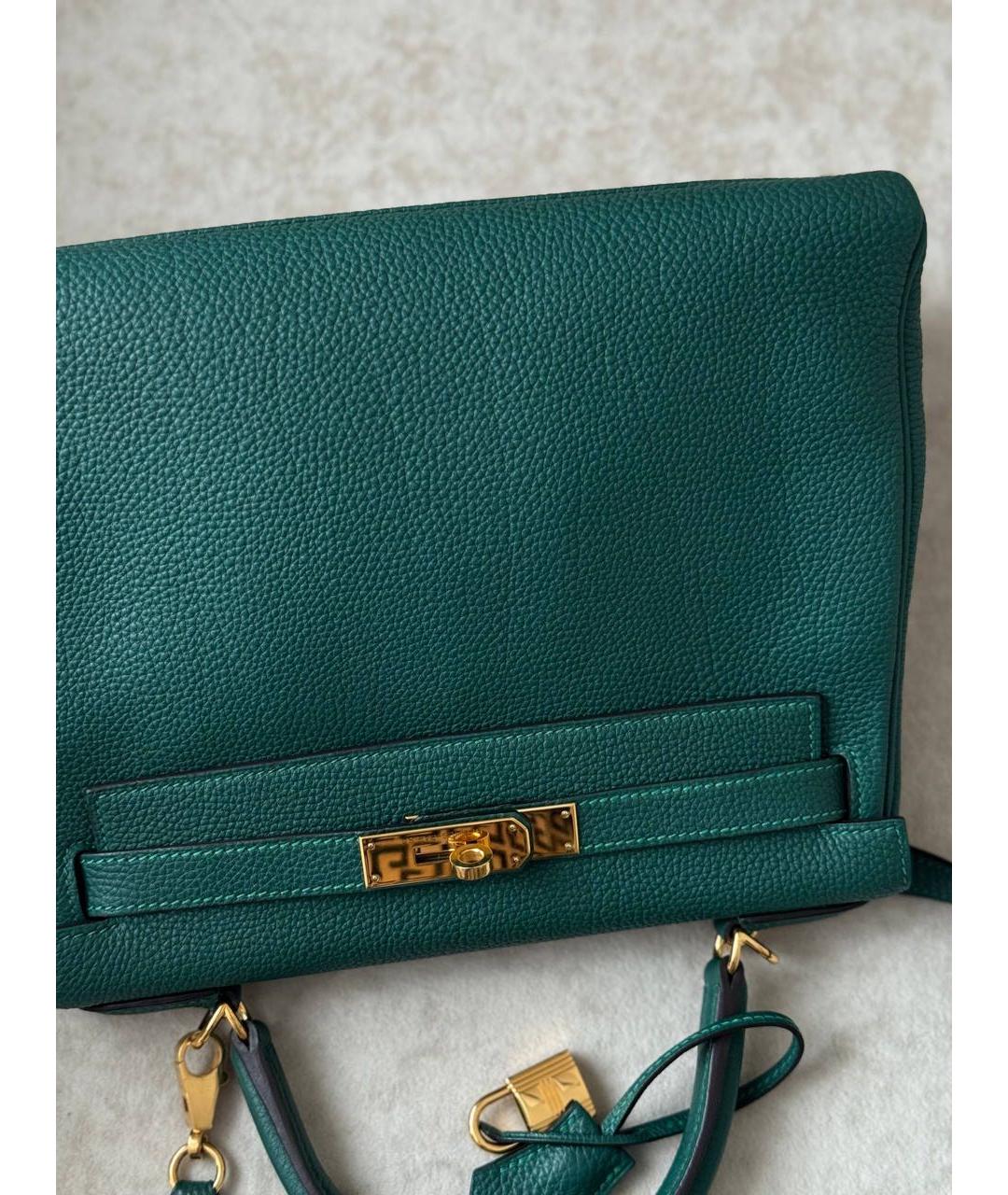 HERMES Зеленая кожаная сумка через плечо, фото 2