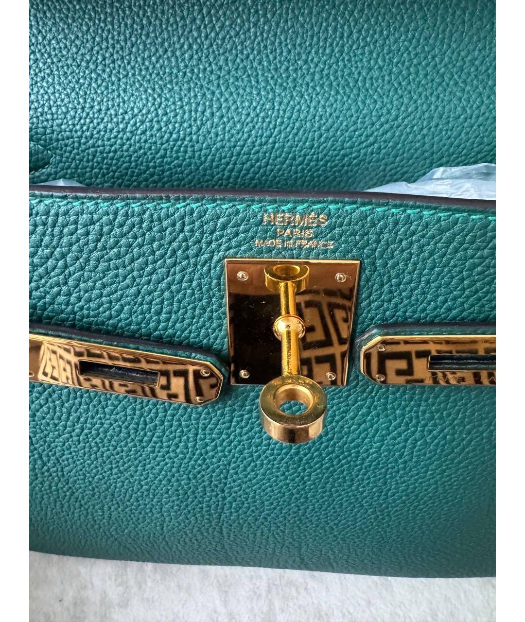 HERMES Зеленая кожаная сумка через плечо, фото 7