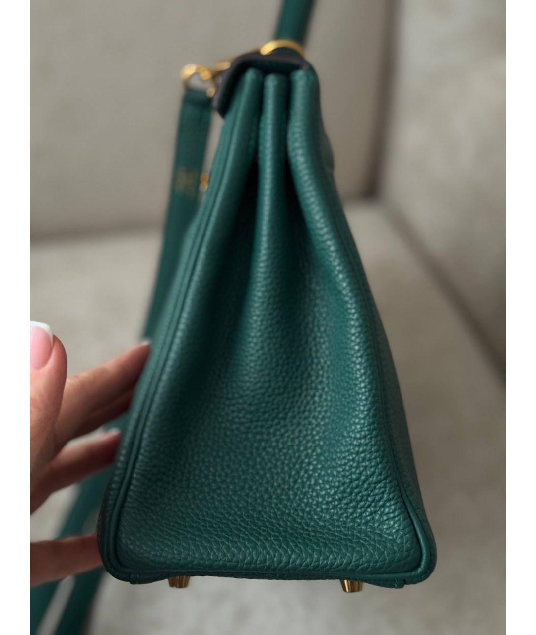 HERMES Зеленая кожаная сумка через плечо, фото 4