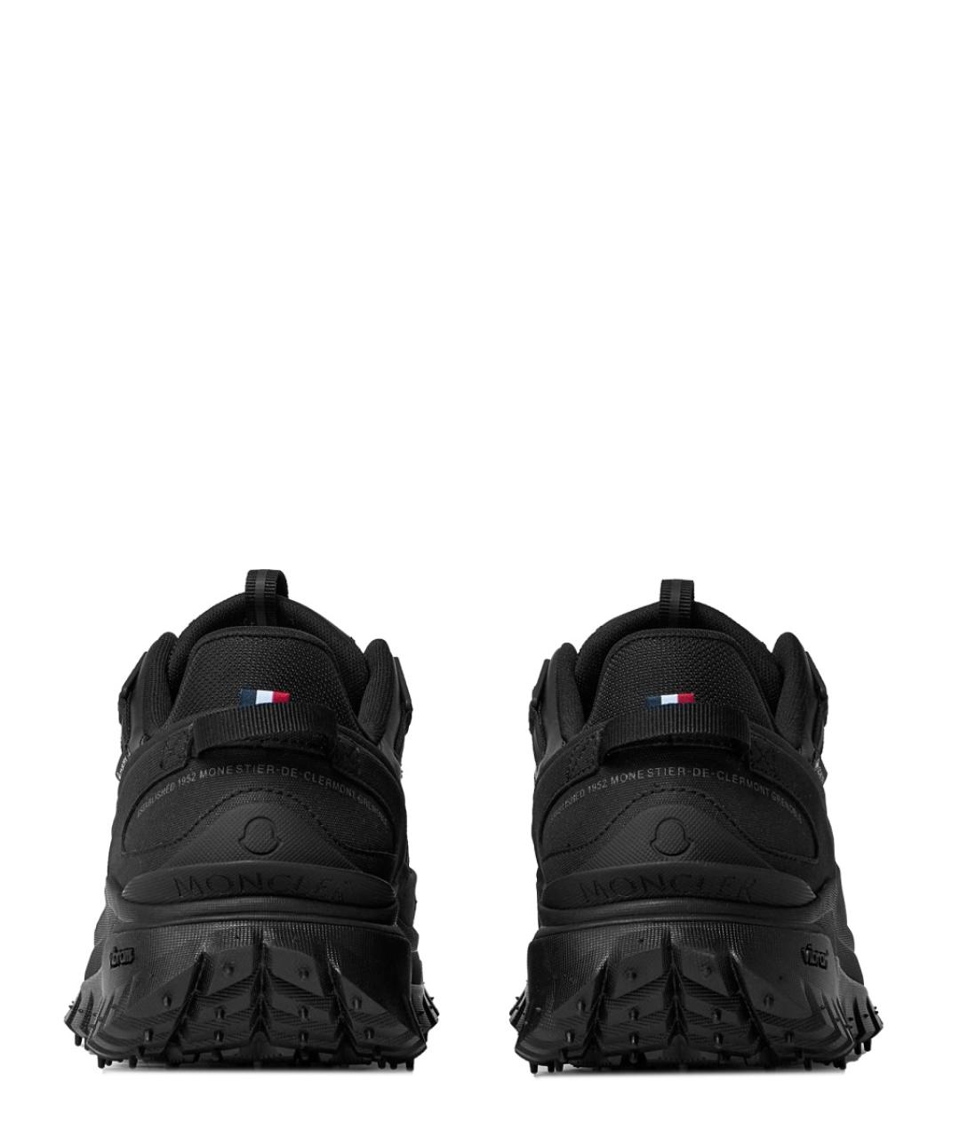 MONCLER Черные кожаные низкие кроссовки / кеды, фото 3