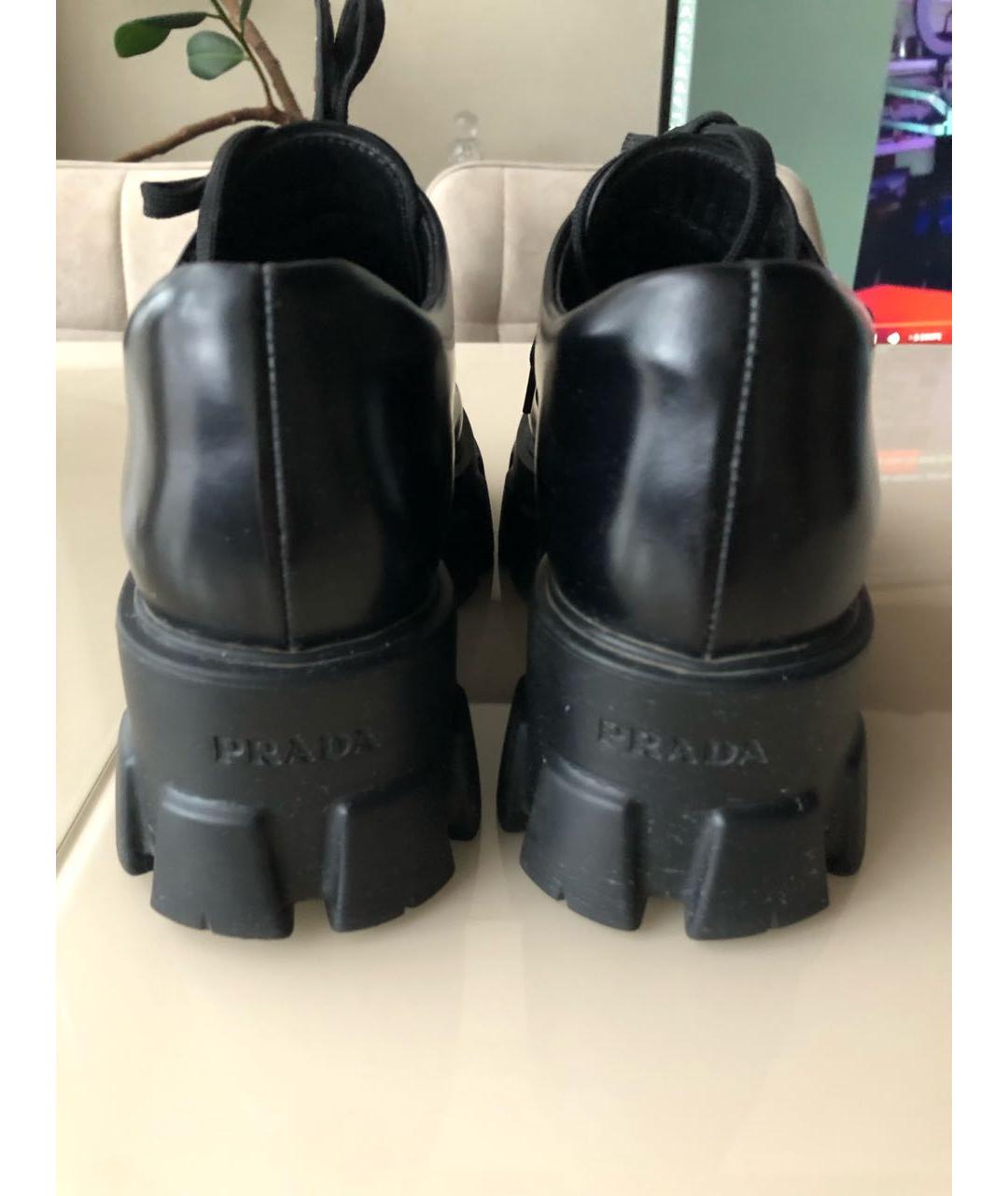 PRADA Черные кожаные брогги и оксфорды, фото 7