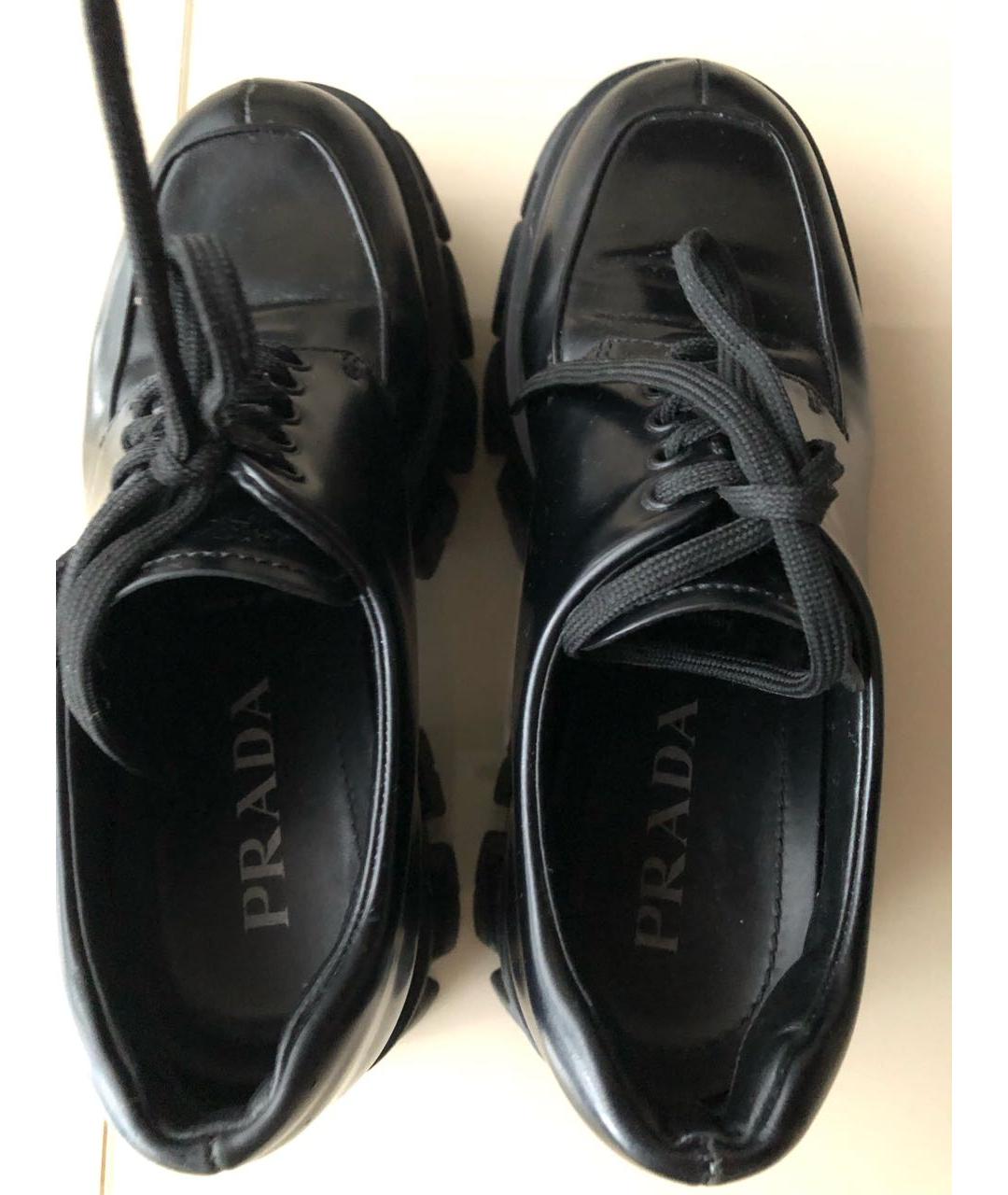 PRADA Черные кожаные брогги и оксфорды, фото 2