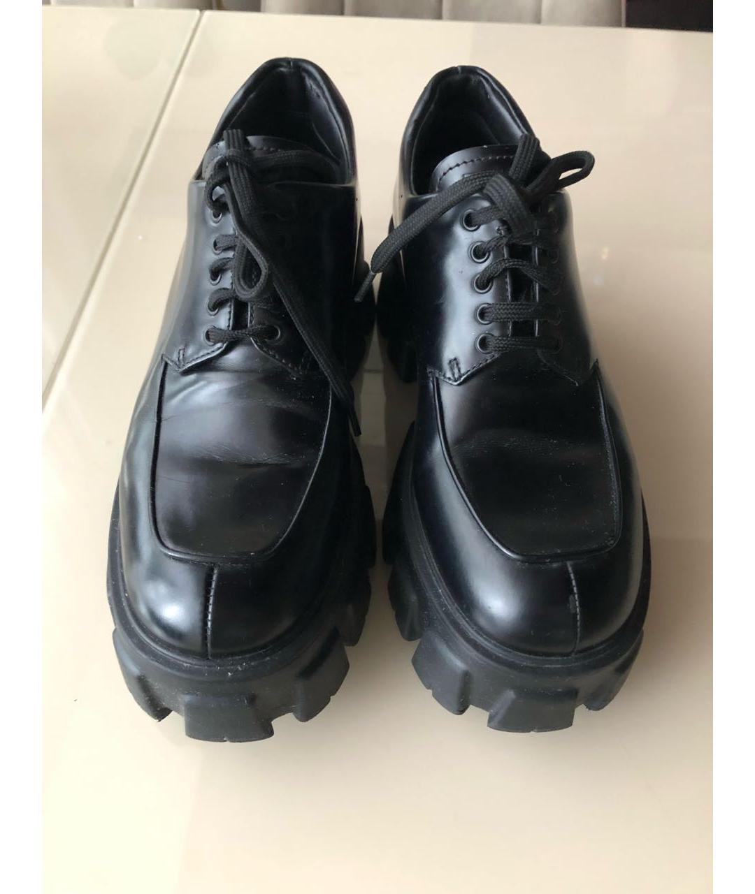 PRADA Черные кожаные брогги и оксфорды, фото 8