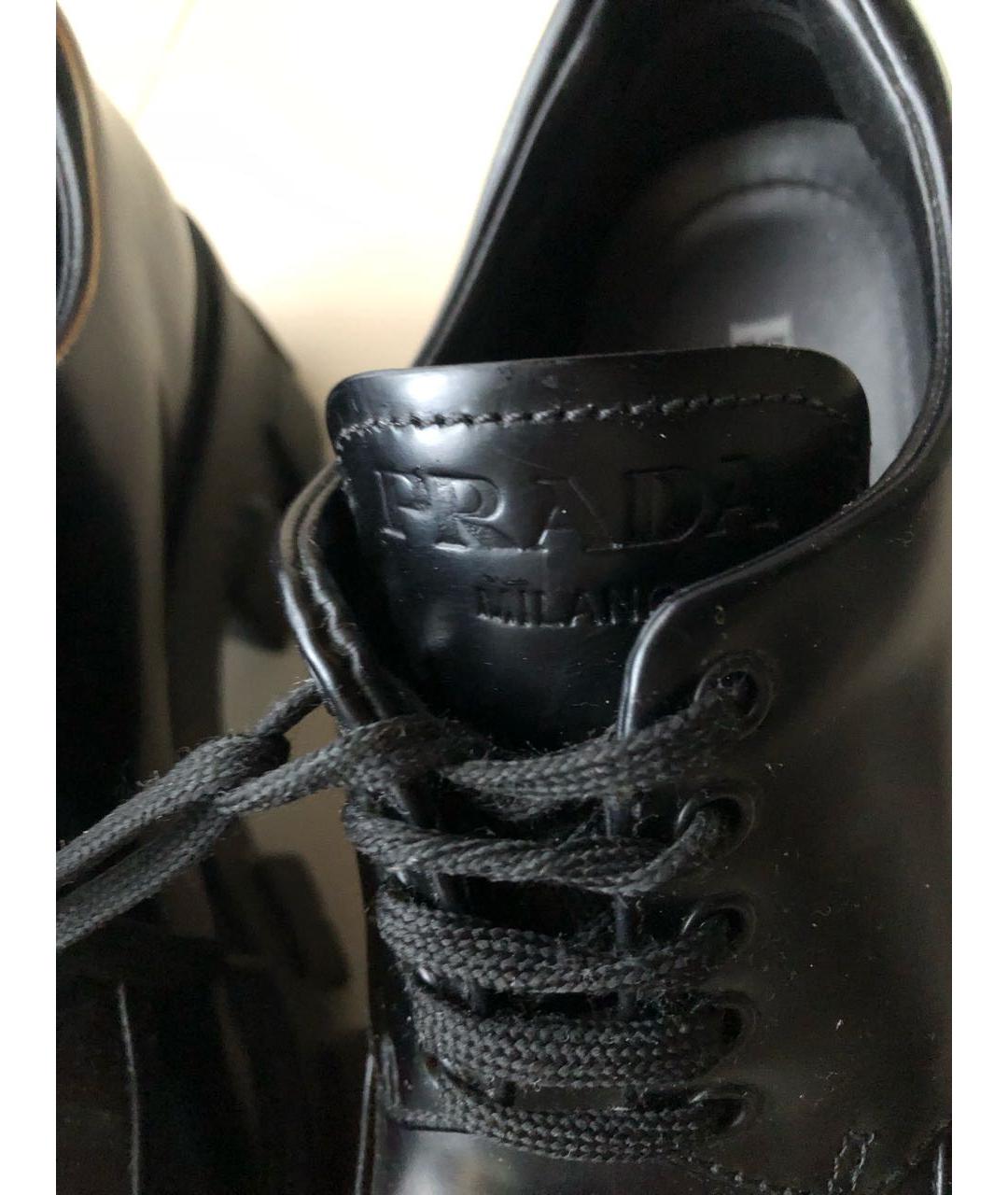 PRADA Черные кожаные брогги и оксфорды, фото 6
