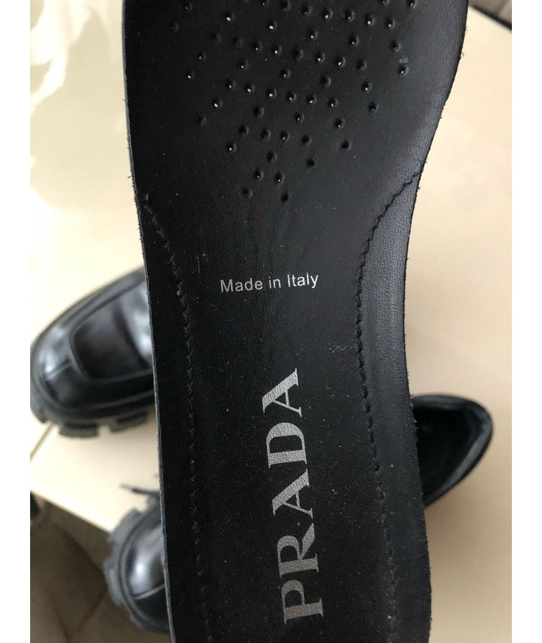 PRADA Черные кожаные брогги и оксфорды, фото 4