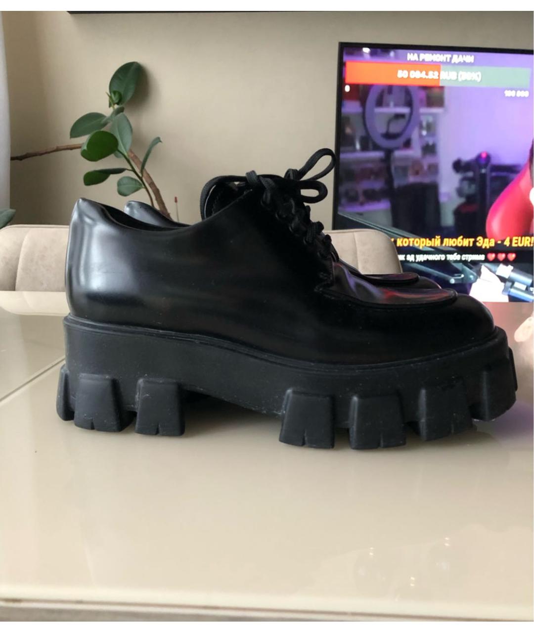 PRADA Черные кожаные брогги и оксфорды, фото 9